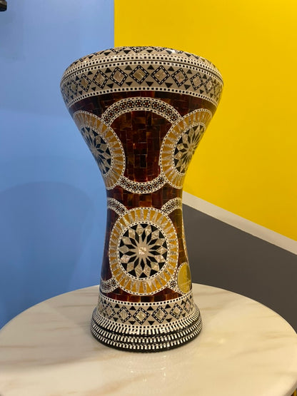 17" Gawharet El Fan  Egyptian handmade Mother of pearl Darbuka Drum (Tabla Doumbek) Model: PCDW010