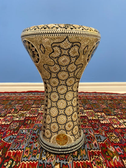 17" Gawharet El Fan Egyptian Handmade Mother of Pearl Darbuka Drum (Tabla Doumbek) Model: PCDW004