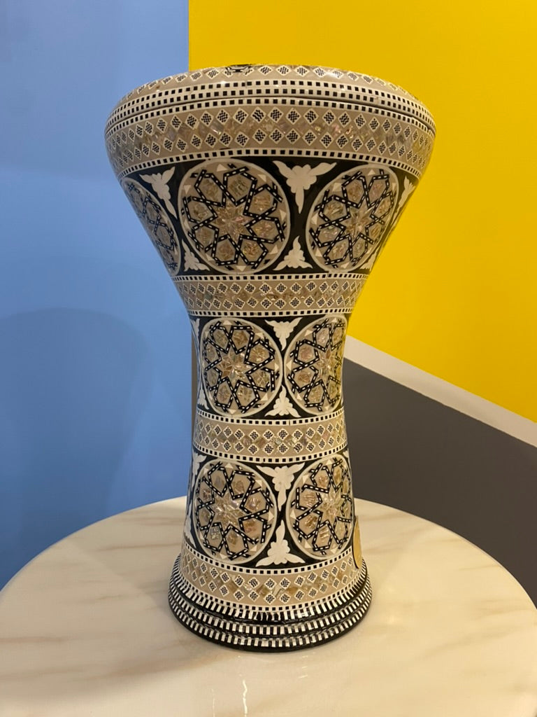 17" Gawharet El Fan Egyptian handmade Mother of pearl Darbuka Drum (Tabla Doumbek) Model: PCDW007