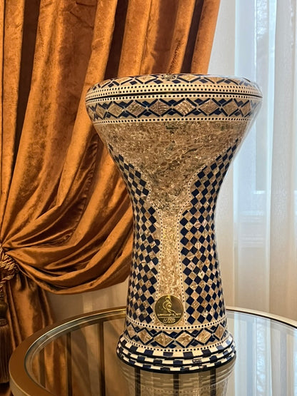 17" Gawharet El Fan Egyptian handmade Mother of pearl Darbuka Drum (Tabla Doumbek) Model: PCDW009