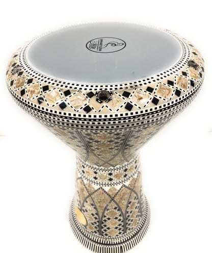 17" Gawharet El Fan  Egyptian handmade Mother of pearl Darbuka Drum (Tabla Doumbek) Model: PCDW002