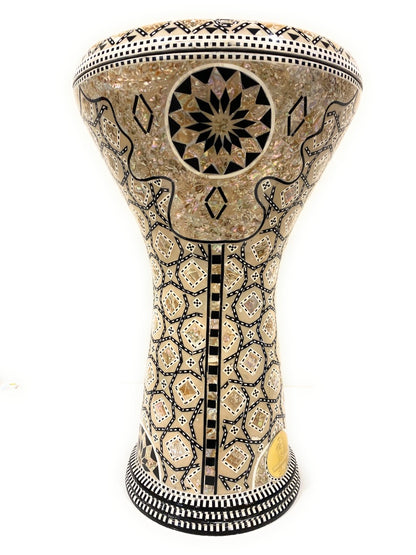 17" Gawharet El Fan Egyptian Handmade Mother of Pearl Darbuka Drum (Tabla Doumbek) Model: PCDW004