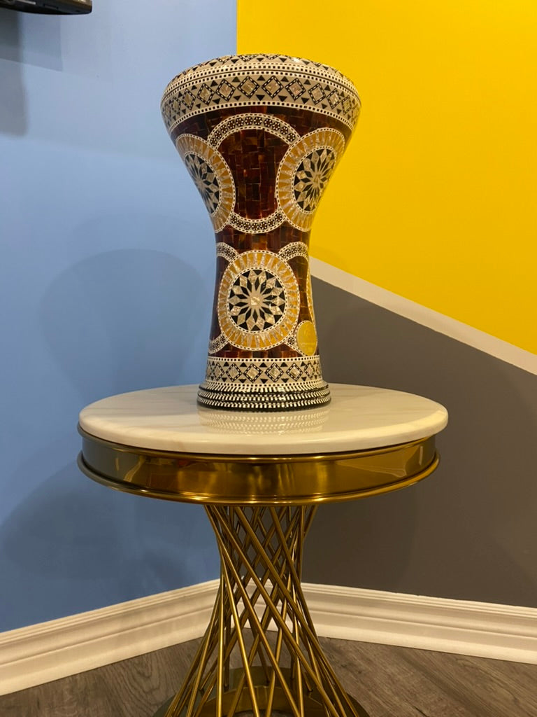 17" Gawharet El Fan  Egyptian handmade Mother of pearl Darbuka Drum (Tabla Doumbek) Model: PCDW010