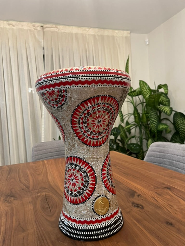 17" Gawharet El Fan Egyptian handmade Mother of pearl Darbuka Drum (Tabla Doumbek) Model: PCDW012